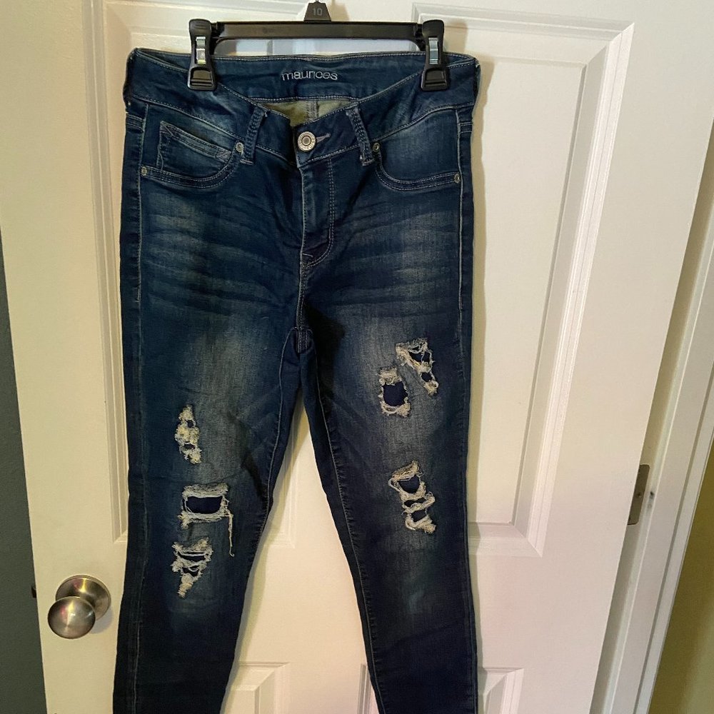 Womens Maurices Dark Stonewash Jeans Small Reg